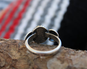 Kingman Turquoise Stamped Ring