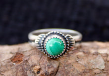 Load image into Gallery viewer, Double Banded Malachite Stamped Ring
