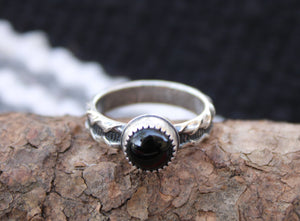 Textured Band Onyx Ring