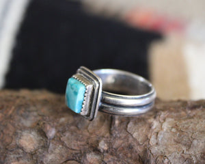 Double Banded Kingman Turquoise Ring