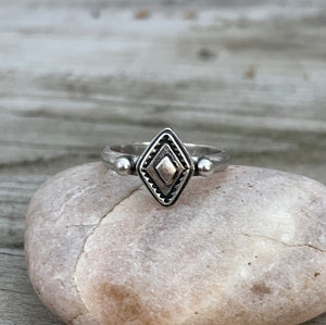 Diamond Shaped Stamped Ring