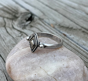 Diamond Shaped Stamped Ring