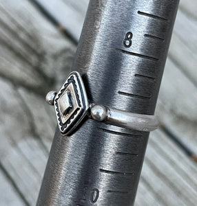 Diamond Shaped Stamped Ring