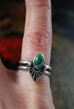 Load image into Gallery viewer, Malachite Stamped Ring with Balls
