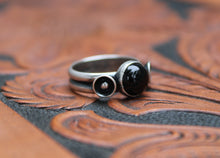 Load image into Gallery viewer, Onyx Stacker Ring with Ball &amp; Cups
