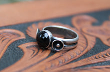 Load image into Gallery viewer, Onyx Stacker Ring with Ball &amp; Cups
