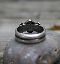 Load image into Gallery viewer, Double Banded Moonstone Stamped Ring
