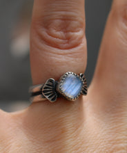 Load image into Gallery viewer, Double Banded Moonstone Stamped Ring
