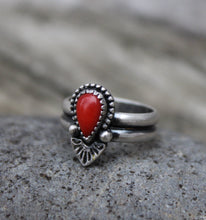 Load image into Gallery viewer, Beaded &amp; Stamped Coral Ring
