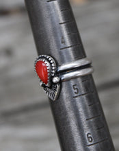 Load image into Gallery viewer, Beaded &amp; Stamped Coral Ring
