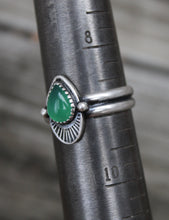 Load image into Gallery viewer, Double Banded Green Onyx Stamped Ring
