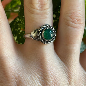 "Lucky Charm" Green Onyx Ring