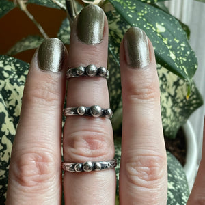 Hammered Ball Stacker Ring
