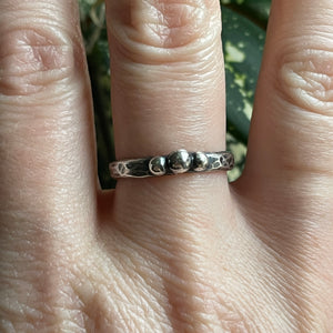 Hammered Ball Stacker Ring
