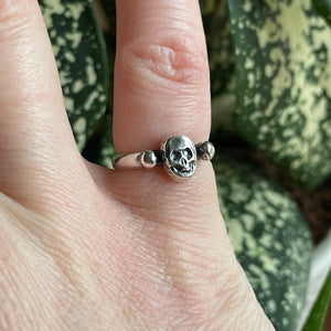 Tiny Skull Stacker Ring