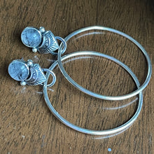 Load image into Gallery viewer, Rutilated Quartz Stamped Hoops
